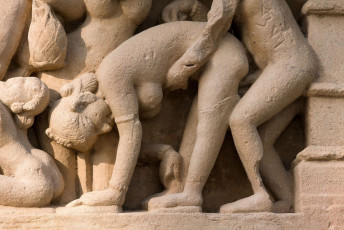 Antigüos templos eróticos de Khajuraho, Madhya Pradesh, India - Imagen de OlegD